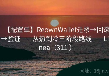 【配置单】ReownWallet迁移→回滚→验证——从热到冷三阶段路线——Linea（311 ）