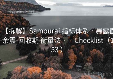 【拆解】Samourai 指标体系 · 暴露面-余震-回收期 衡量法 · ｜Checklist（153 ）