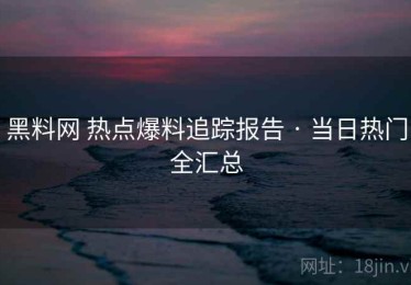 黑料网 热点爆料追踪报告 · 当日热门全汇总
