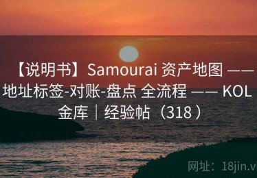 【说明书】Samourai 资产地图 —— 地址标签-对账-盘点 全流程 —— KOL 金库｜经验帖（318 ）