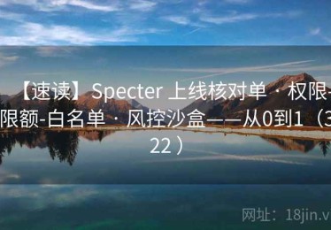 【速读】Specter 上线核对单 · 权限-限额-白名单 · 风控沙盒——从0到1（322 ）