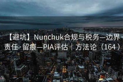 【避坑】Nunchuk合规与税务—边界·责任·留痕—PIA评估｜方法论（164 ）