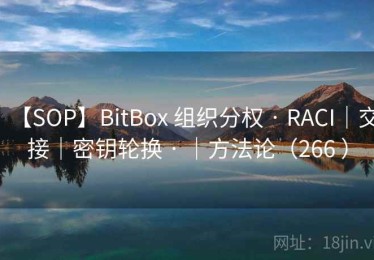 【SOP】BitBox 组织分权 · RACI｜交接｜密钥轮换 · ｜方法论（266 ）