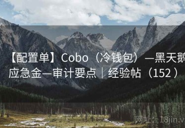 【配置单】Cobo（冷钱包）—黑天鹅应急金—审计要点｜经验帖（152 ）