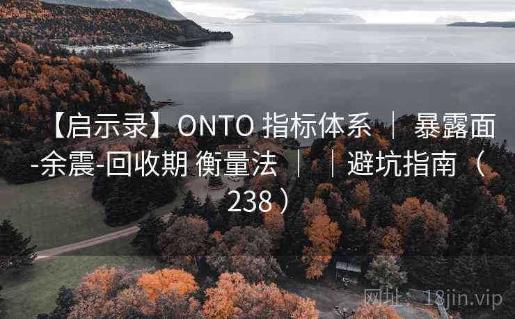 【启示录】ONTO 指标体系 ｜ 暴露面-余震-回收期 衡量法 ｜ ｜避坑指南（238 ）