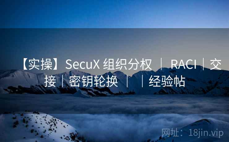 【实操】SecuX 组织分权 ｜ RACI｜交接｜密钥轮换 ｜ ｜经验帖